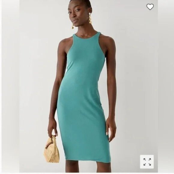"NWT" J.Crew FormKnit High-Neck Cutaway Rich Spruce "TEAL" Midi Dress- Size 3X - Picture 1 of 12